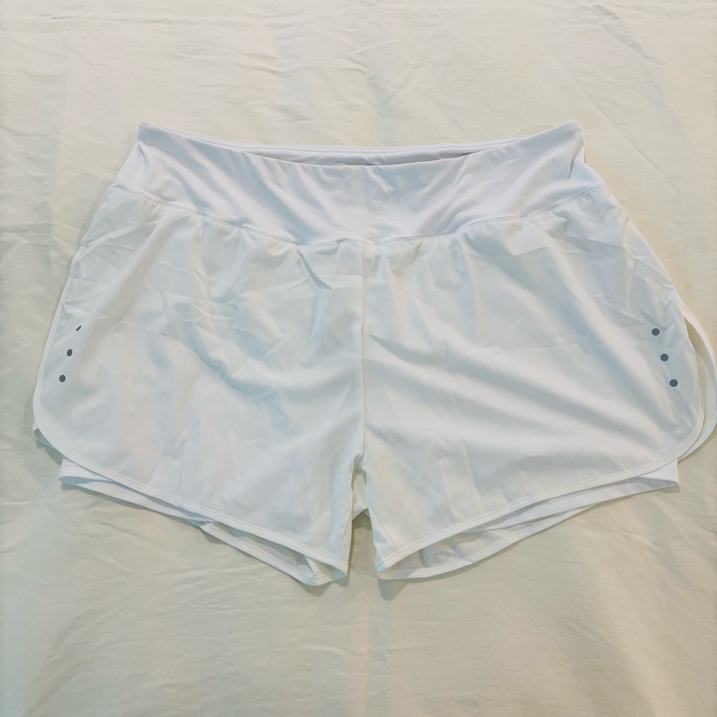 Nwt Ksmien Women’s Athletic White Shorts W/ Built-In Spanx